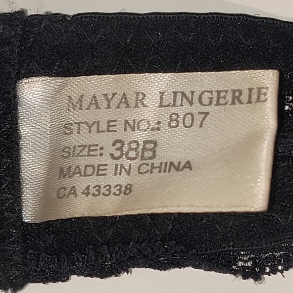 Mayar Lingerie Women's 38B Floral Black Bra - Picture 3 of 4